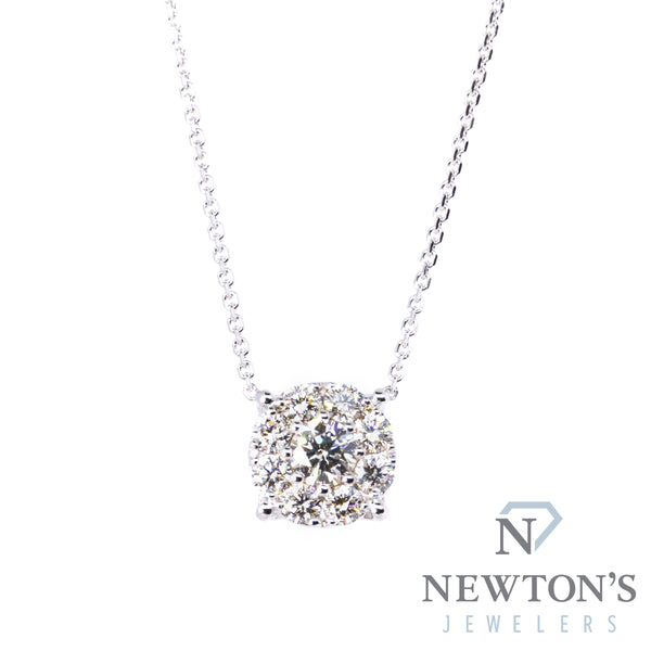 14kt White Gold Diamond Illusion Pendant with Chain (0.25ct