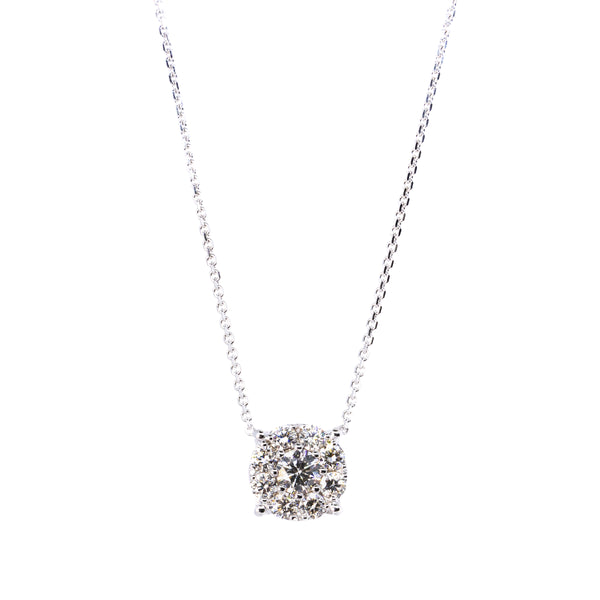14kt White Gold Diamond Illusion Pendant with Chain (0.25ct