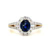 14kt Yellow Gold Treated Sapphire and Diamond Fashion Ring