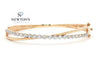 14kt Yellow Gold Round Diamond Bangle