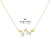 14kt Yellow Gold Diamond Heartbeat Necklace