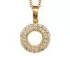 18kt Yellow Gold Diamond Donut Shape Pendant with Chain