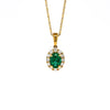 14kt Yellow Gold Emerald and Diamond Pendant