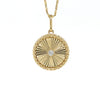 14kt Yellow Gold & Diamond Fluted Medallion (Pendant Only)