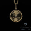 14kt Yellow Gold & Diamond Fluted Medallion (Pendant Only)