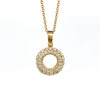 18kt Yellow Gold Diamond Donut Shape Pendant with Chain