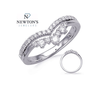 14kt White Gold Diamond Contour Band