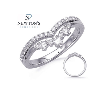 14kt White Gold Diamond Contour Band