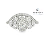14kt White Gold Pear Shape Diamond Halo Ring