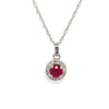 14kt White Gold Ruby and Diamond Pendant