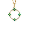 10kt Yellow Gold Emerald & Diamond Circle Pendant (No Chain Included)