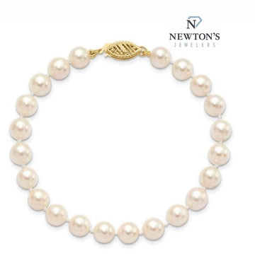 14kt Yellow Gold Akoya Pearl Strand Bracelet