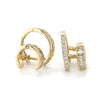 14kt Yellow Gold Double Row Diamond Huggies