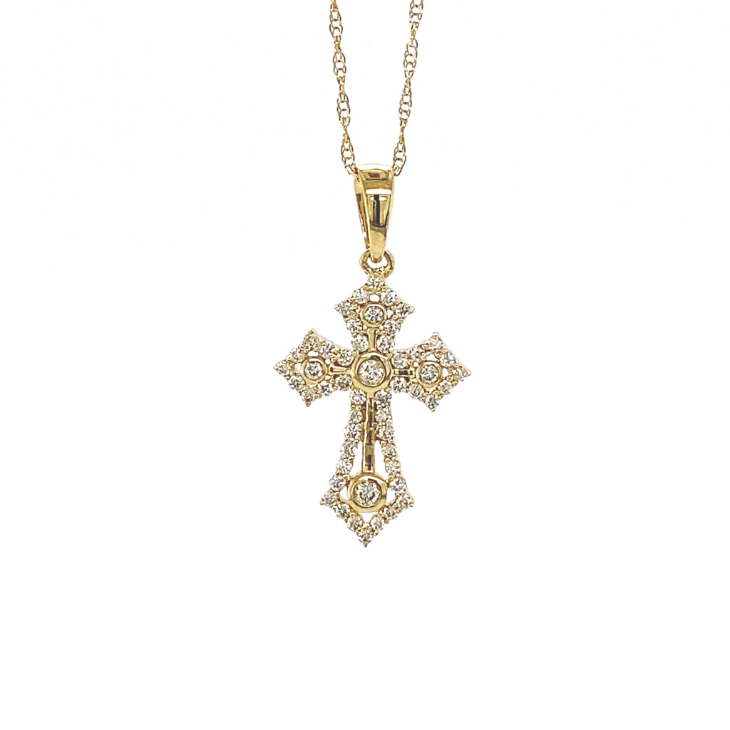 10kt Yellow Gold Diamond Cross Pendant (0.25ct)