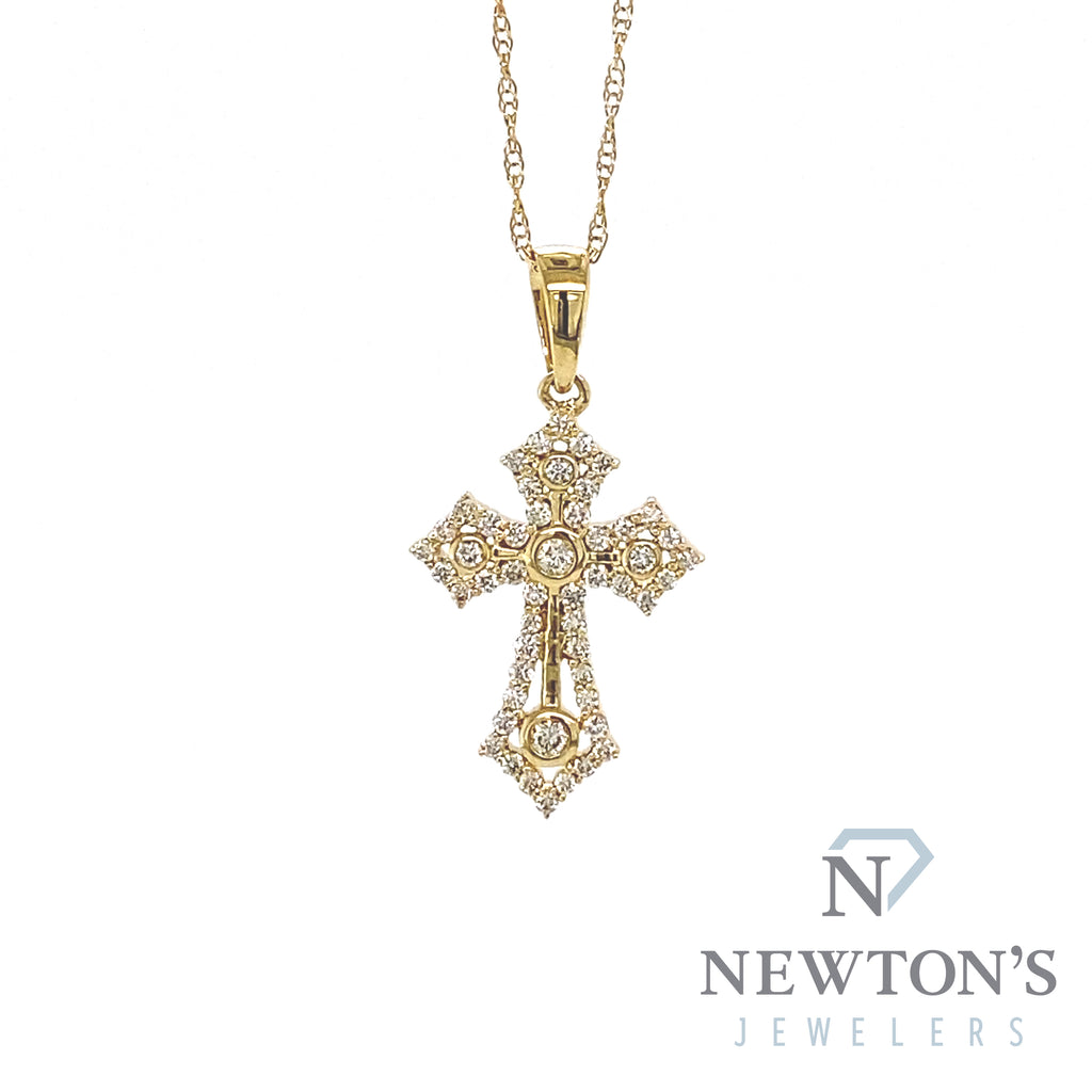 10kt Yellow Gold Diamond Cross Pendant (0.25ct)