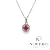 14kt White Gold Ruby & Diamond Pendant