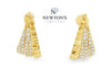 14Kt Yellow Gold Tapered Diamond Statement Earrings