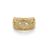 14kt Yellow Gold Diamond Satin Floral Cigar Band