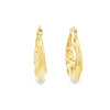 Estate 14K Yellow Gold Swan Hoop Earrings