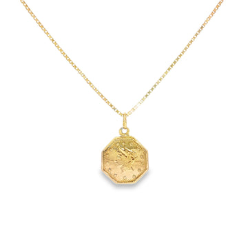 14kt Yellow Gold Liberty Coin Pendant Necklace
