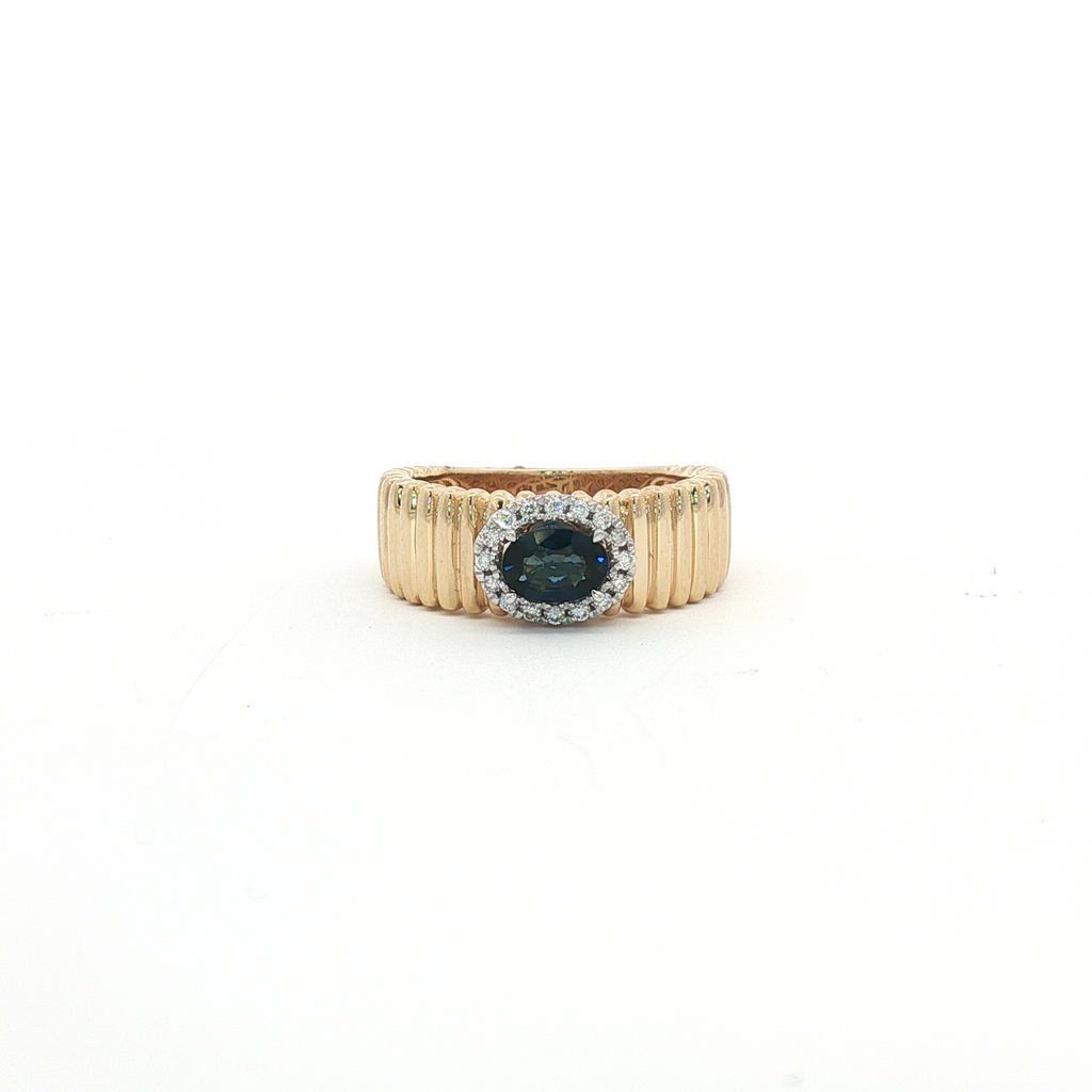 14kt Yellow & White Gold Sapphire and Diamond Ring