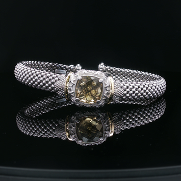 Sterling Silver & 18kt Yellow Gold Lemon Quartz Bracelet