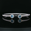 Sterling Silver & 18kt Yellow Gold Blue Topaz Cable Cuff Bracelet