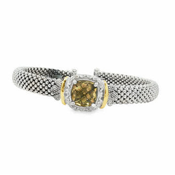 Sterling Silver & 18kt Yellow Gold Lemon Quartz Bracelet