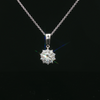 14kt White Gold Diamond Halo Pendant Necklace