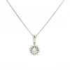 14kt White Gold Diamond Halo Pendant Necklace