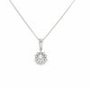 14kt White Gold Diamond Halo Pendant Necklace