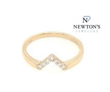 14kt Yellow Gold Diamond Chevron Ring