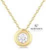 14kt Yellow Gold Round Diamond Bezel Pendant