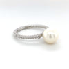 14kt White Gold Pearl and Diamond Ring