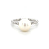 14kt White Gold Pearl and Diamond Ring