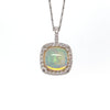 14kt White Gold Opal and Diamond Pendant