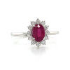 14kt White Gold Ruby and Diamond Fashion Ring