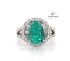 18kt White Gold Pear Shaped Emerald Ring
