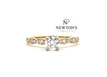 14kt Yellow Gold Round Diamond Engagement Ring