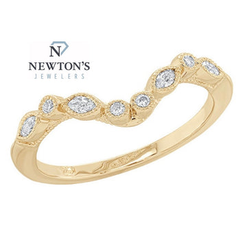 14kt Yellow Gold Diamond Contour Band