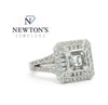 14kt White Gold Diamond Halo Ring