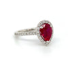 14kt White Gold Pear Shape Ruby and Diamond Fashion Ring