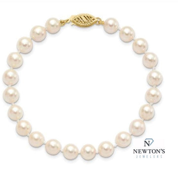 14kt Yellow Gold Akoya Pearl Strand Bracelet