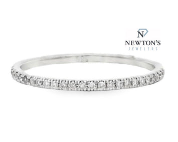 14kt White Gold Diamond Stackable Band
