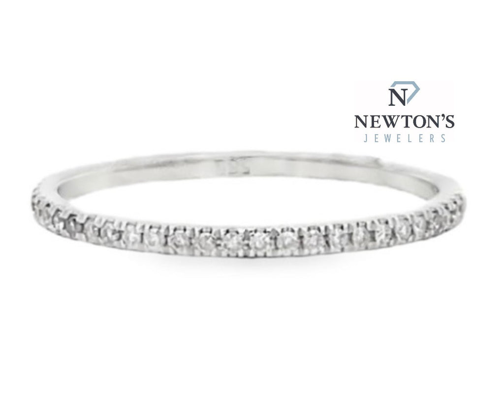 14kt White Gold Diamond Stackable Band