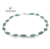14kt White Gold Blue Diamond Link Bracelet