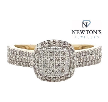10kt Yellow Gold Diamond Illusion Ring