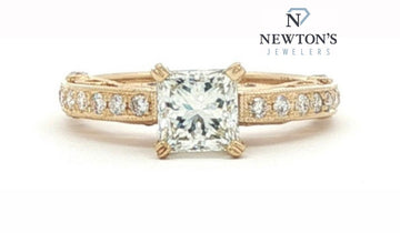 14kt Yellow Gold Princess Cut Diamond Engagement Ring