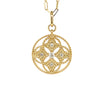 14kt Yellow Gold Diamond Medallion & Paperclip Chain