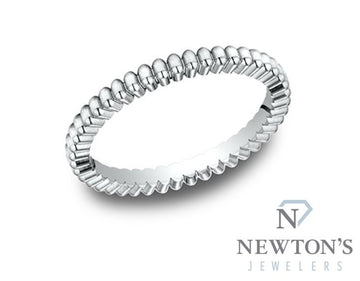 14kt White Gold Detail Women's Stackable Band
